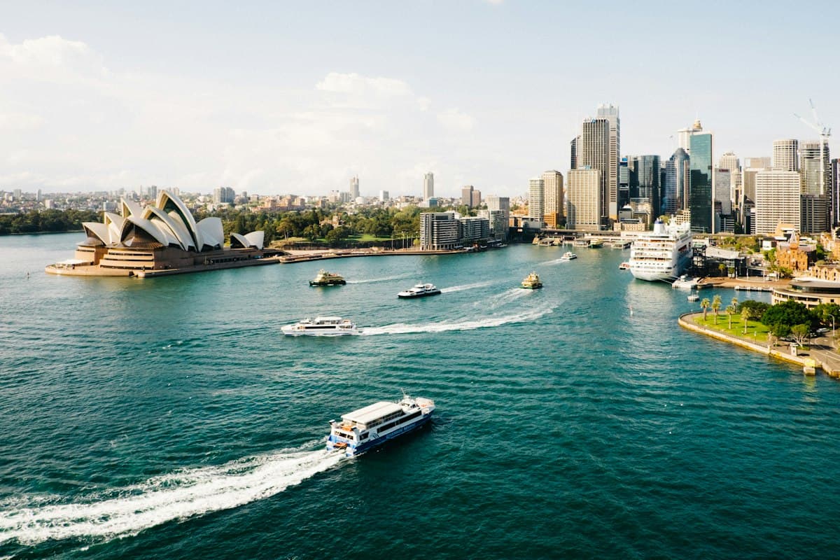 The Sydney Opera House and the city skyline across the harbour