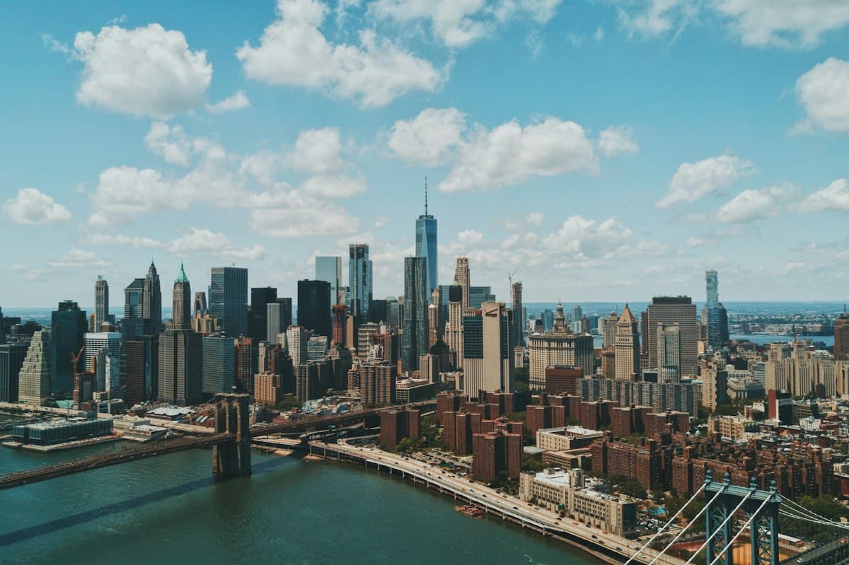 The Manhattan skyline above the East River, New York